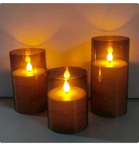 5 Pcs of Brand-new LED tea candles: Flameless, battery-powered, flashing tea light with a timed remote control for decorating a birthday home.