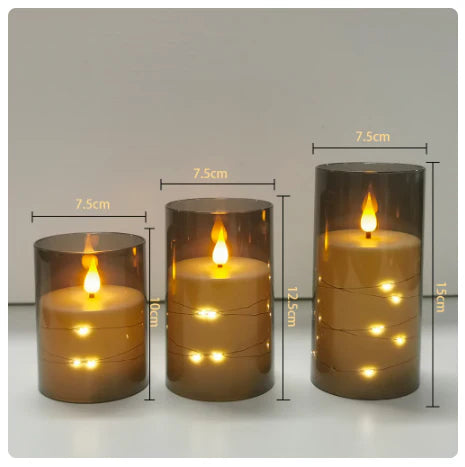 5 Pcs of Brand-new LED tea candles: Flameless, battery-powered, flashing tea light with a timed remote control for decorating a birthday home.