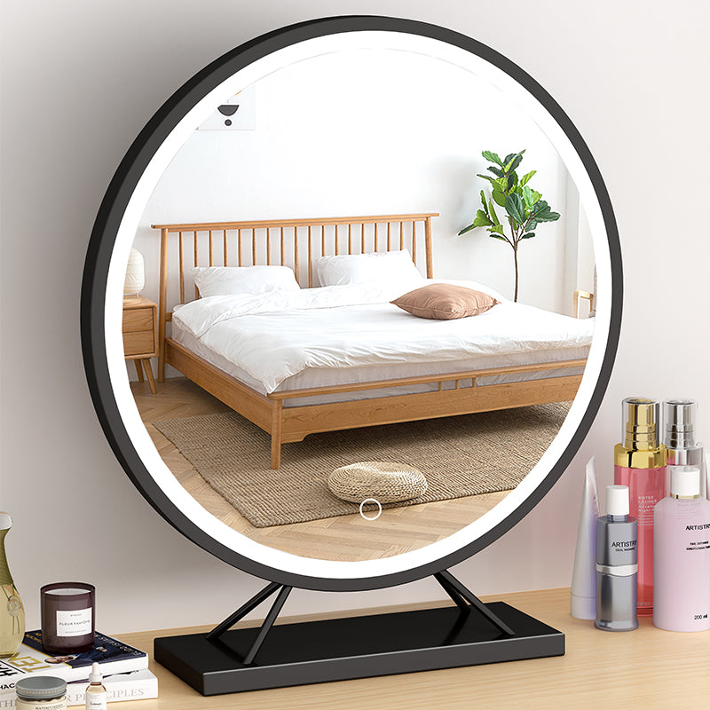 Net Red Dressing Mirror Large Gold Makeup Mirror Desktop Led Lamp