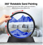 Pack of 3, 3D Animated Sand Painting Image Round Glass Deep Sea Sandbox Hourglass Office Home Decoration Gift: Flowing Painting Quicksand Craft