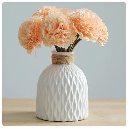 Pack of 20, Nordic Style Home Decoration: Modern Flower Vase Imitation Ceramic Flower Pot Decoration with Plastic Vase Flower Arrangement