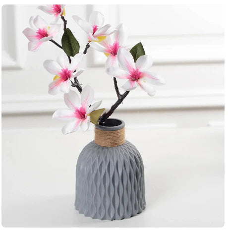 Pack of 20, Nordic Style Home Decoration: Modern Flower Vase Imitation Ceramic Flower Pot Decoration with Plastic Vase Flower Arrangement