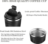 Insulated Coffee Mug with Lid, 18oz Vacuum Stainless Steel Tea Tumbler Cup, Durable Double Wall Leak-Proof Reusable Coffee Cup Thermos Mug for Travel Office School Party Camping