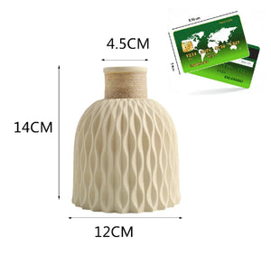 Pack of 20, Nordic Style Home Decoration: Modern Flower Vase Imitation Ceramic Flower Pot Decoration with Plastic Vase Flower Arrangement