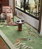 Chinese Classical Bedroom Bedside Carpet Traditional Landscape Flower Bird Painting Balcony Rug IG Large Area Luxury Decoration Home