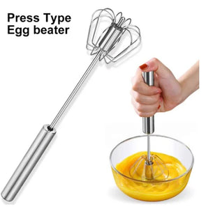 Pack of 20 Automatic Press Type Rotary Egg Beater with Stainless Steel Whisk and Self-Turning Egg Stirrer for Kitchen Accessories