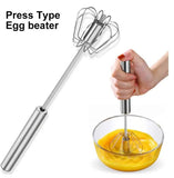 Pack of 20 Automatic Press Type Rotary Egg Beater with Stainless Steel Whisk and Self-Turning Egg Stirrer for Kitchen Accessories