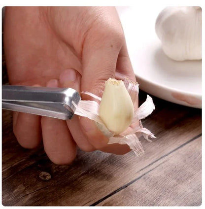 Pack of 10--5/1 Pieces Stainless Steel Peeling Garlic Clips for Peeling Garlic Multipurpose Manual Tweezers for Plucking Pig Hair in the Kitchen