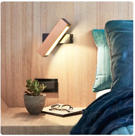 Pack of 6 Nordic Simple Wooden LED Wall Lamp Modern Adjustable Lighting Bar Restaurant Living Room Porch Wall Lamps Corridor Decor