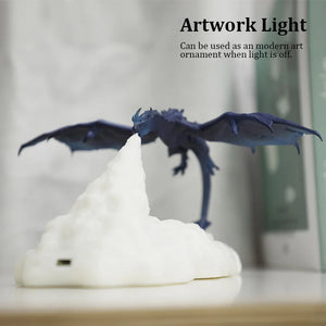 Fire Dragon Lamp Light, 3D Printed Night Light LED Moon Light Gift for Boys and Girls Bedroom Kids Room with USB Rechargeable (Fire Dragon)