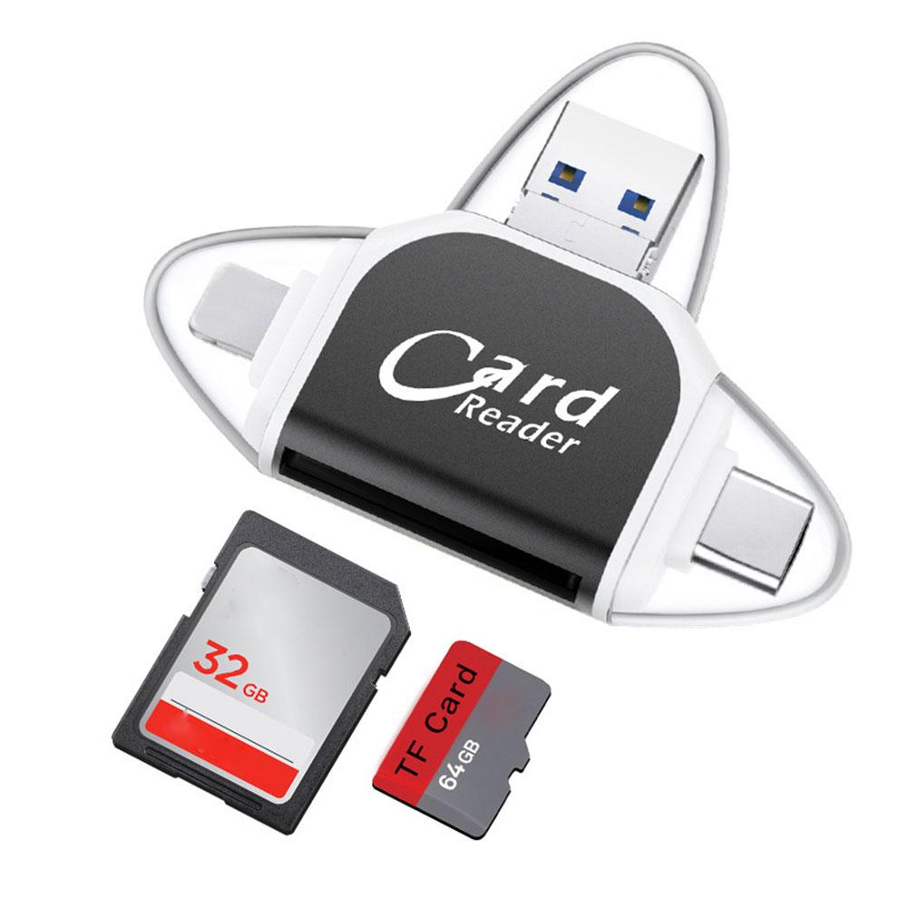 Multi-Port 4 in1 Universal SD TF Card Reader